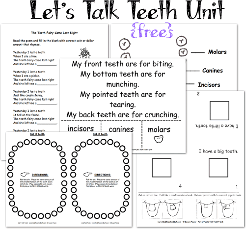 Free Printable Teeth Worksheets